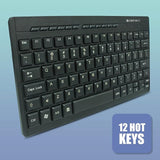 ZEBRONICS K04 Mini Multimedia USB Wired Keyboard with 96 UV Coated Keys, Slim & Compact, for PC/Mac