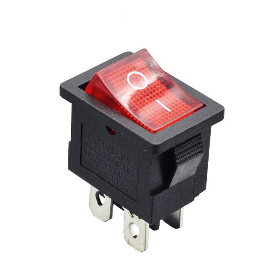 Rocker Switch with LED 4 Pin Panel Mount ON OFF Switch 10A/125V, 6A/25 ...